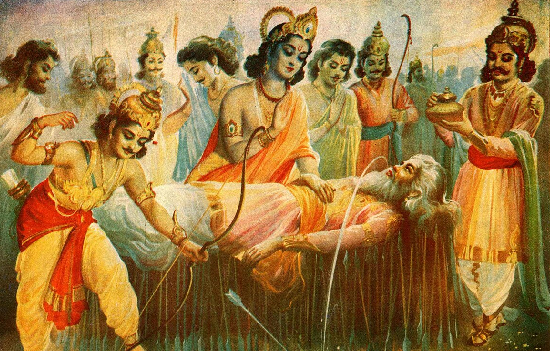 When BHISHMA was on a bed of arrows 