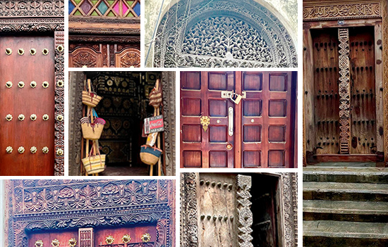 Ornate carved Doors - from Gujarat to Zanzibar, Tanzania 